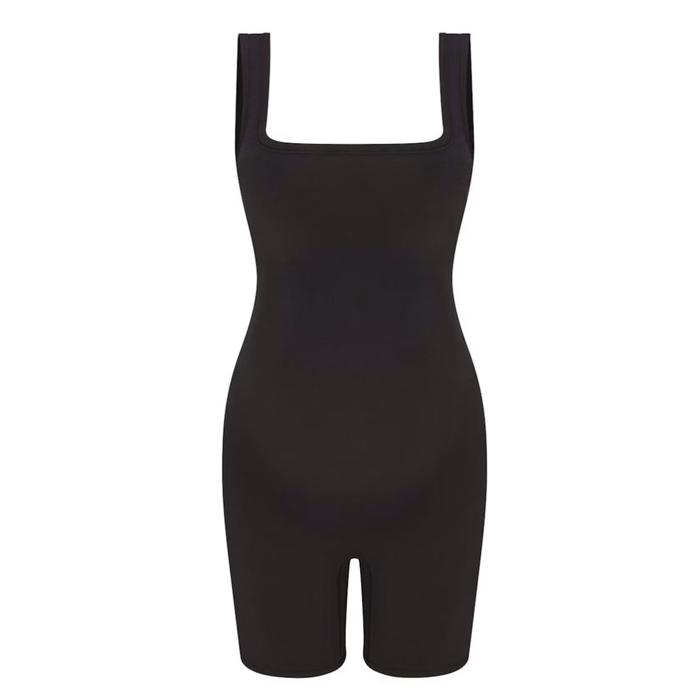 Skims Cotton Jersey Maternity Mid Thigh Bodysuit Soot Black Large IS-ONS-8306W